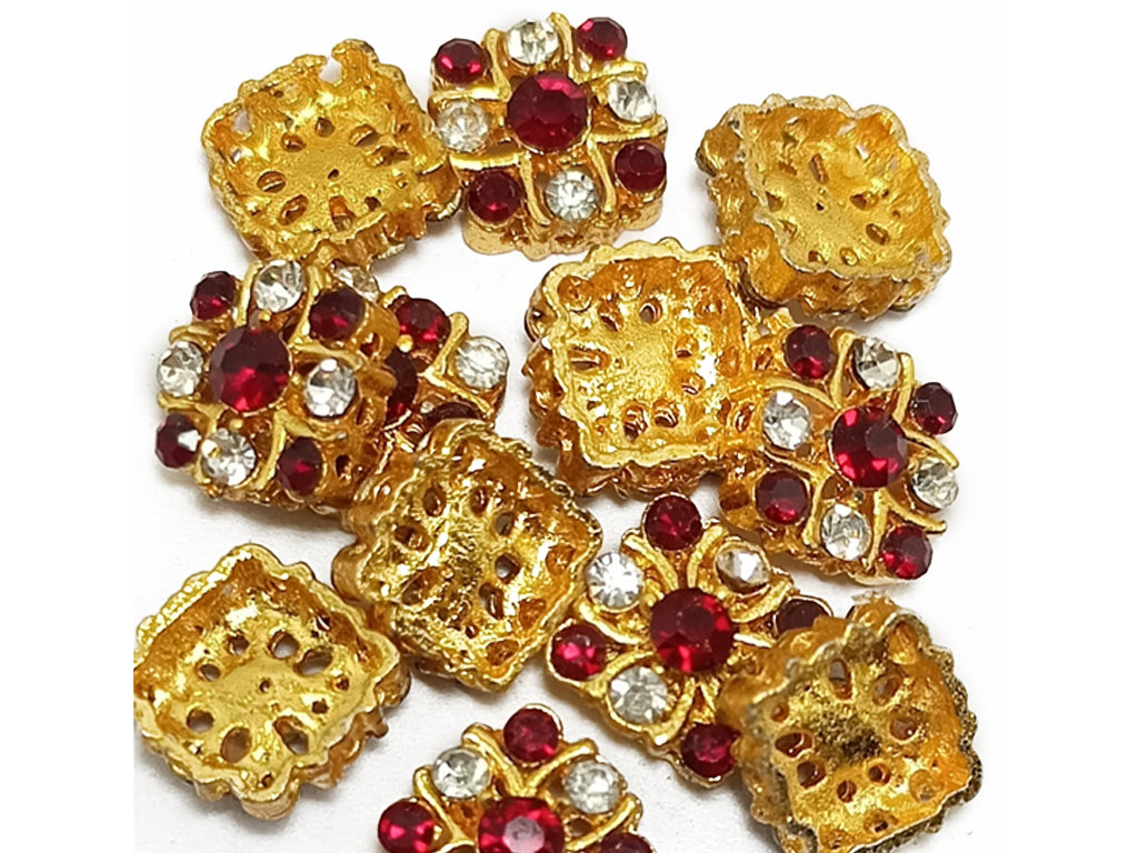 Multicolor Square Kundan Stone