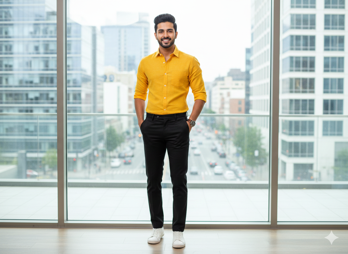 सरसों पीला सूती लिनन कपड़ा