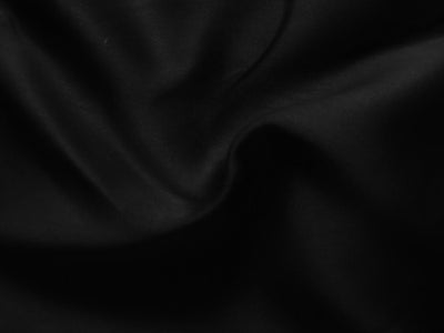 Glossy Black Plain Malai Satin Fabric