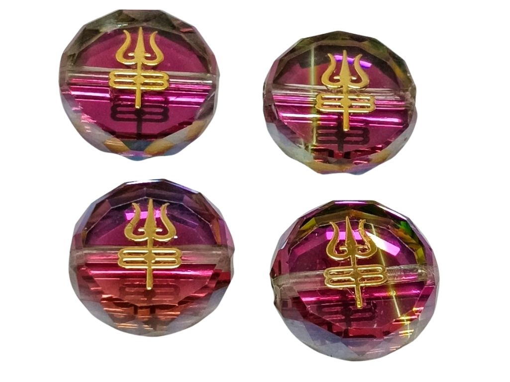 Purple Embossed Designer Glass Beads