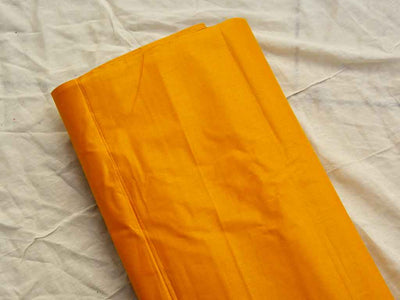 सनी पीला सादा ग्लेज्ड कॉटन कपड़ा