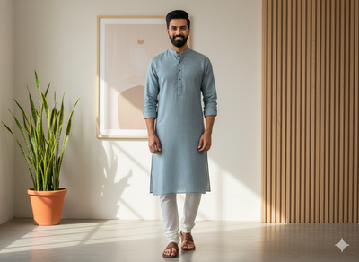 फ़िरोज़ी नीला प्रीमियम लिनन 60 ली फ़ैब्रिक