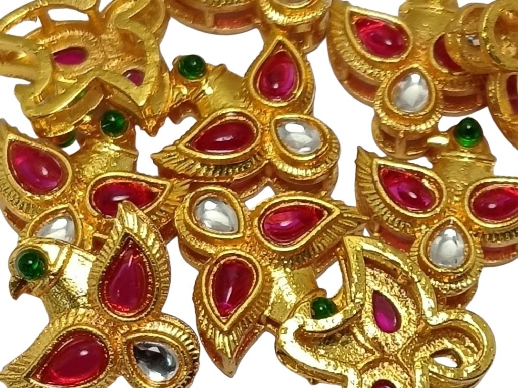 Multicolour  Bird Shaped Meena Kundan Stones