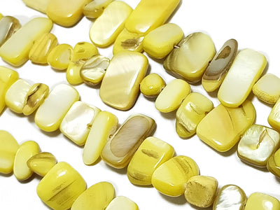 Bright Yellow Uneven Sized Shell Beads