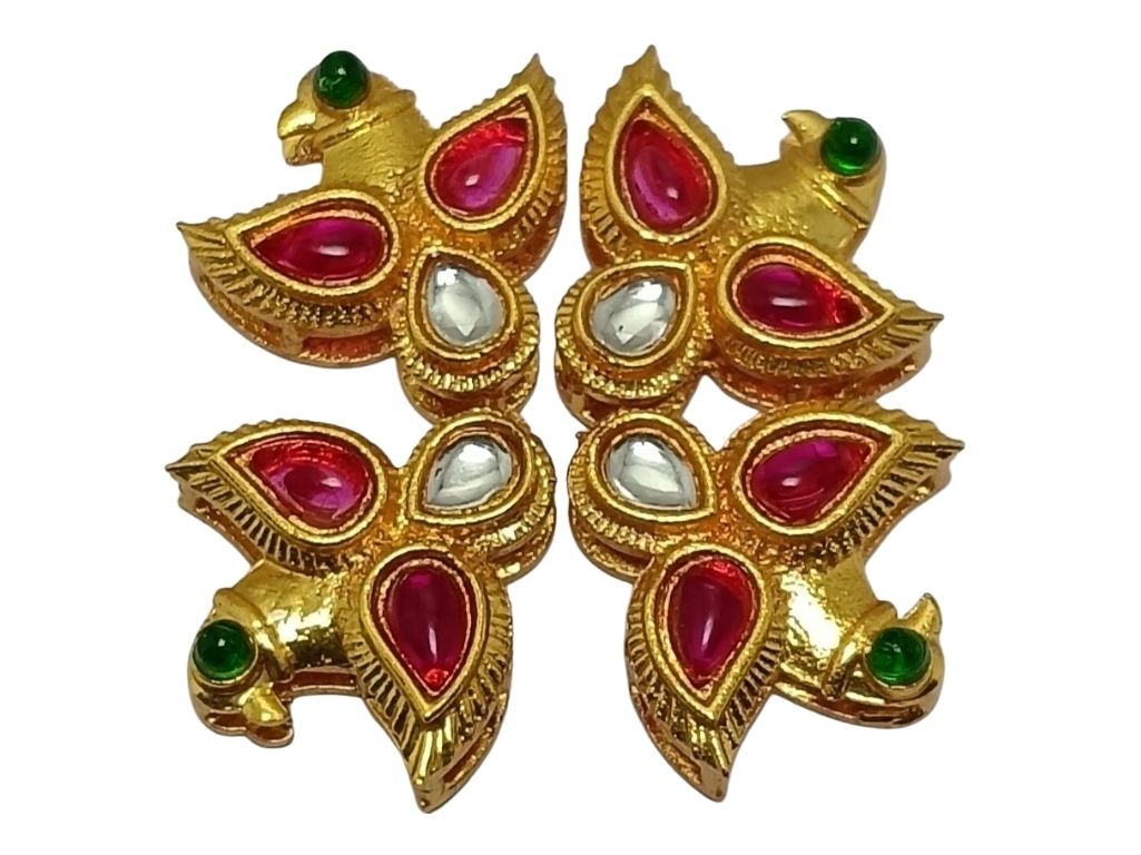 Multicolour  Bird Shaped Meena Kundan Stones