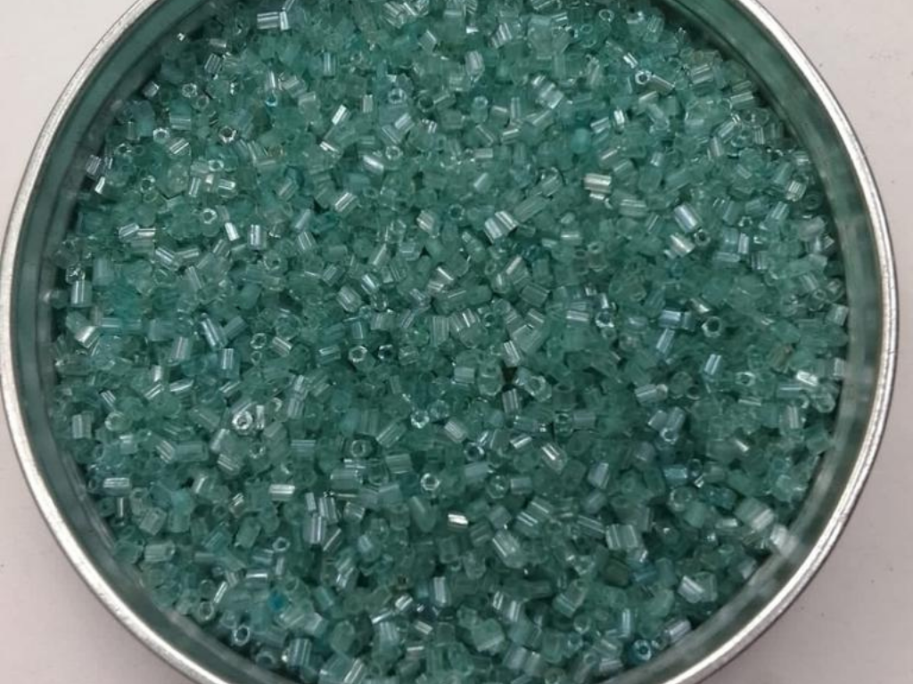 Green Transparent 2 Cut Glass Seed Beads- 2 mm