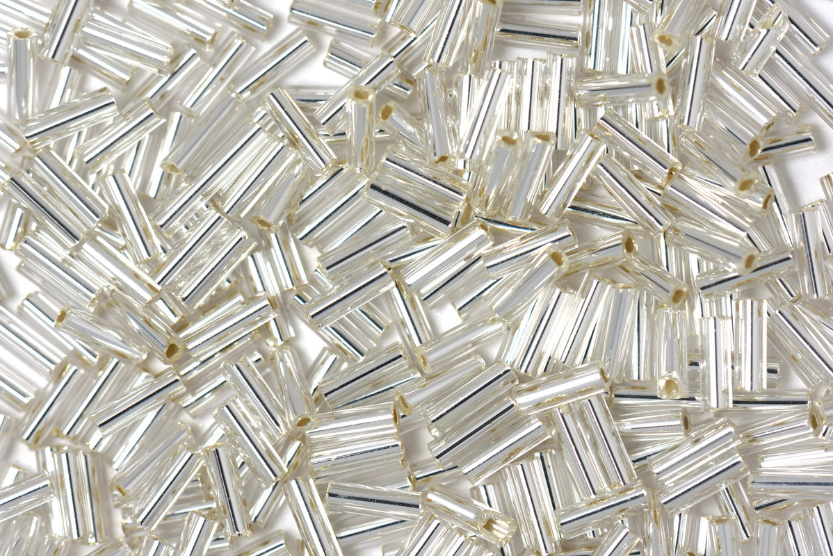 Silver Transparent Preciosa Macco Tubes Seeds Beads