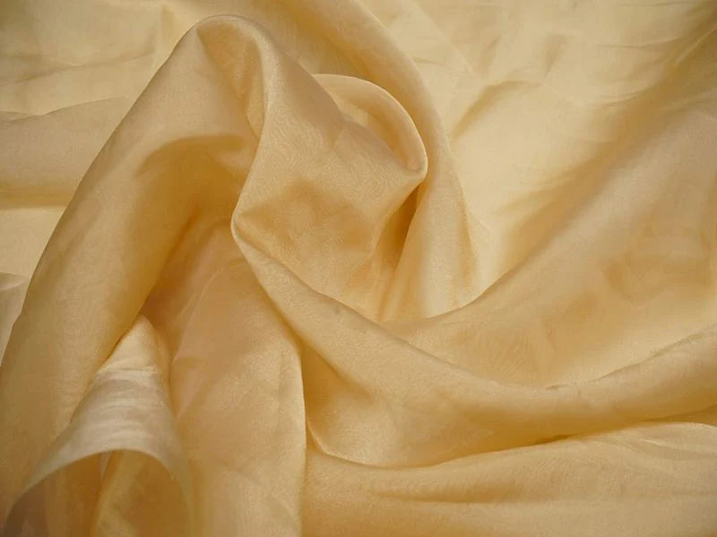 Golden Plain Viscose Uppada Silk Fabric (Wholesale)