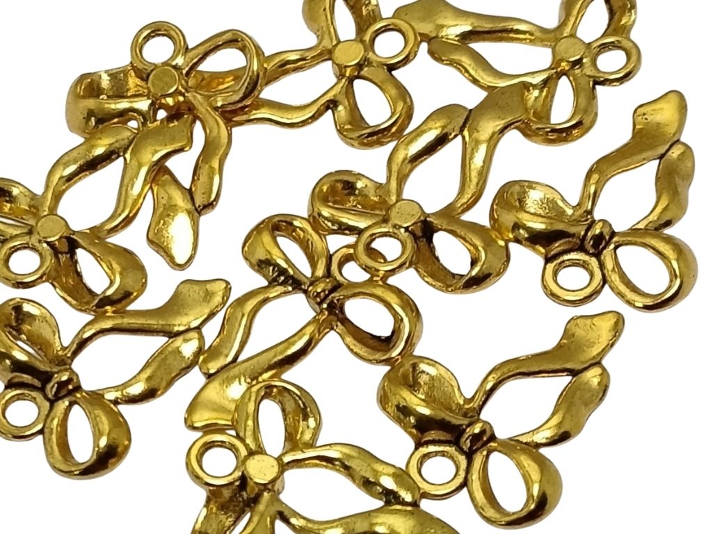 Golden Bow Shaped Metallic Charms
