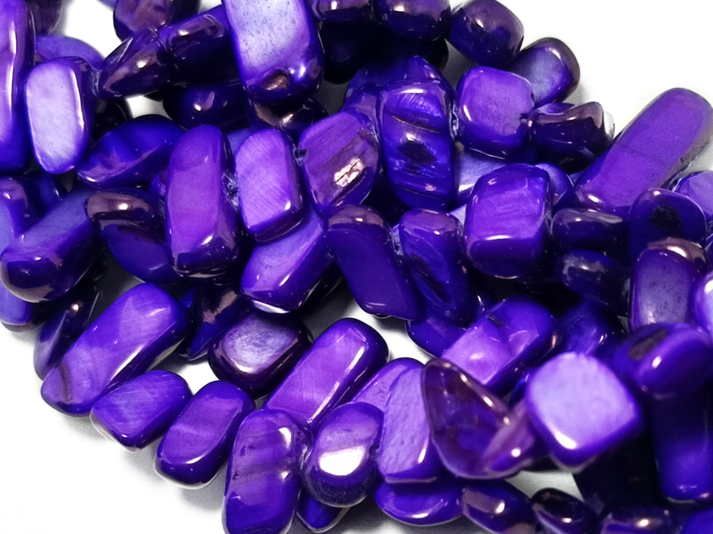 Dark Purple Uneven Sized Shell Beads