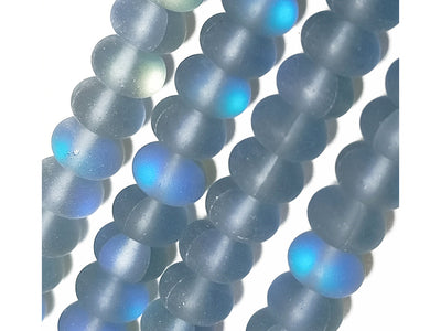 Midnight Blue Rondelle Natural Aura Glass Beads