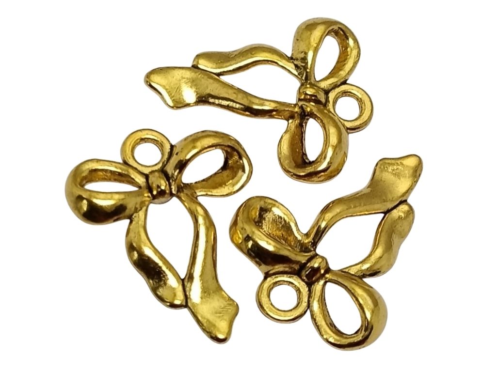 Golden Bow Shaped Metallic Charms