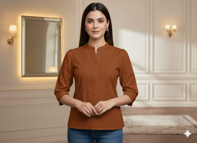 आग जैसा पीला सादा चमकीला सूती कपड़ा (थोक)