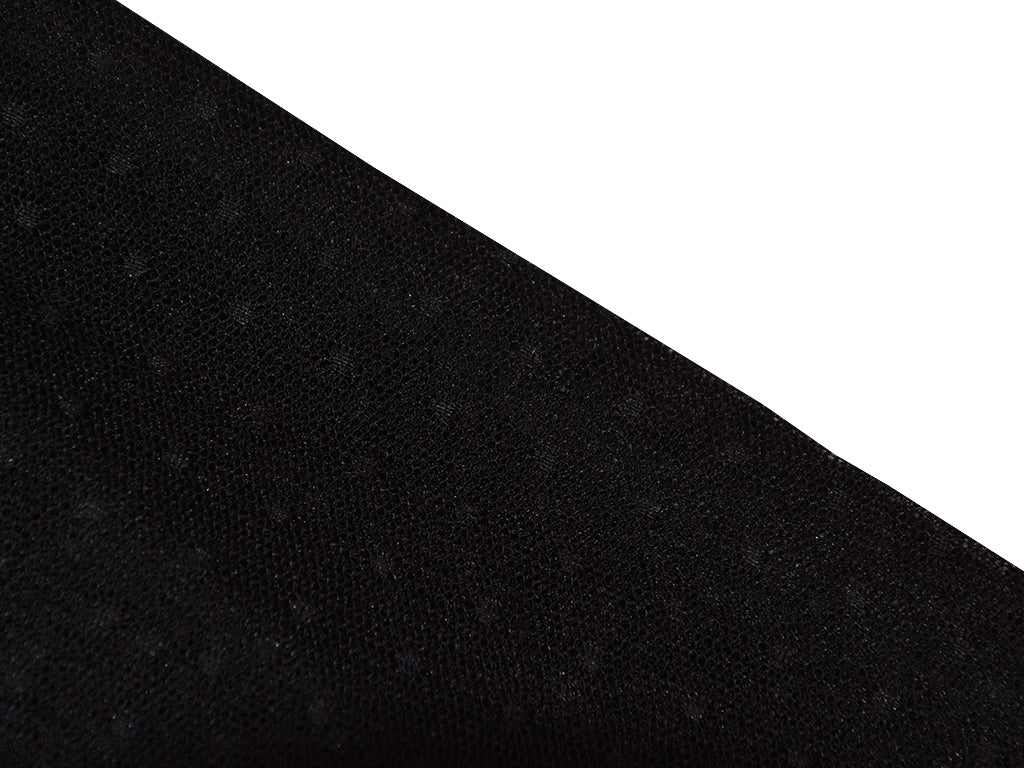 Jet Black Polka Dot Net Fabric