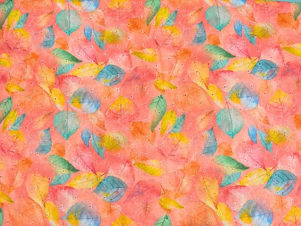 Multicolor 100 % Pure Cotton Chikan Embroidered Fabric