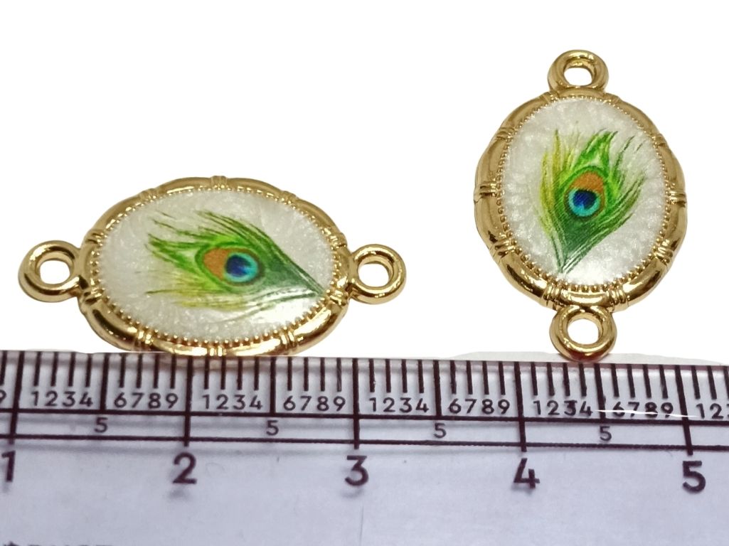 White Peacock Metal Charms