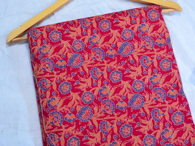 Red kalamkari Pure Cotton Fabric