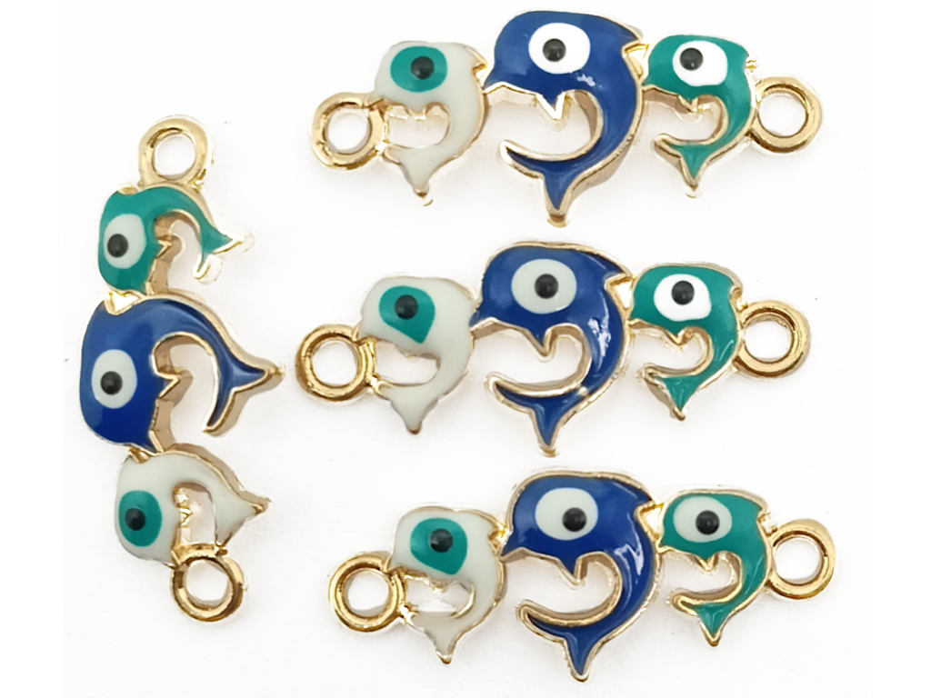 Multicolor Dolphin Enamel Metal Charms