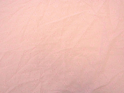 Baby Pink Cotton Hakoba Embroidered Fabric