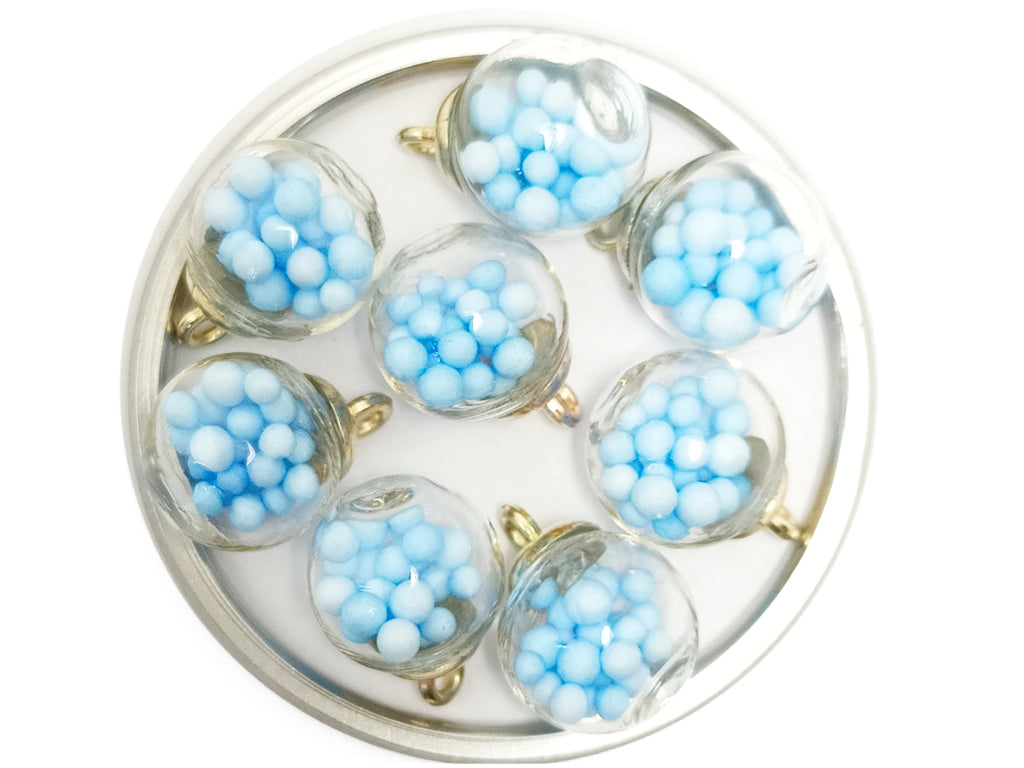 Blue Spherical Acrylic Beads With Hook