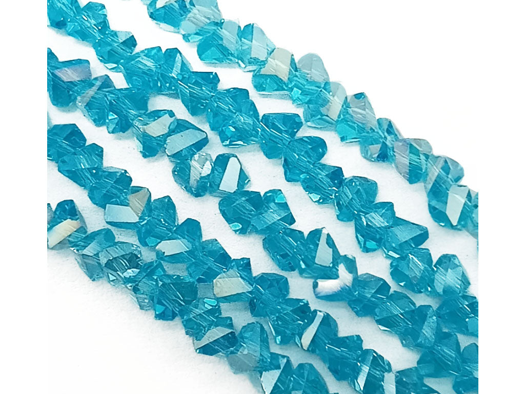 Sea Blue Uncut Designer Glass Crystal Beads