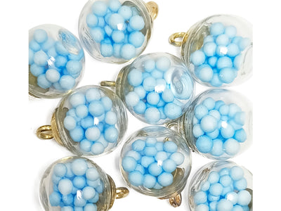 Blue Spherical Acrylic Beads With Hook