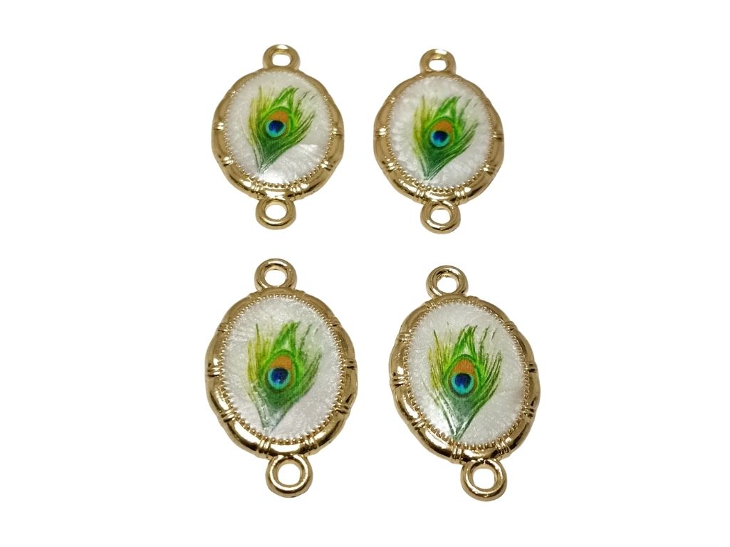 White Peacock Metal Charms