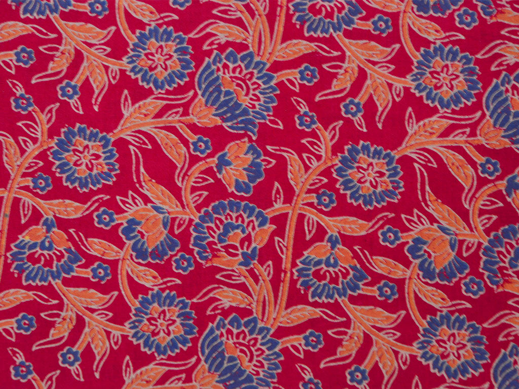 Red kalamkari Pure Cotton Fabric