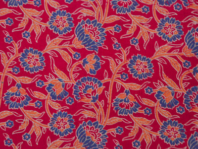 Red kalamkari Pure Cotton Fabric