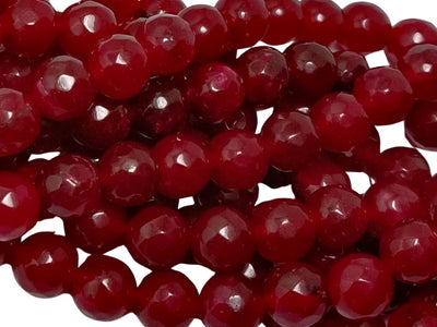 Maroon 8 mm Rondelle Jade Quartz Stones