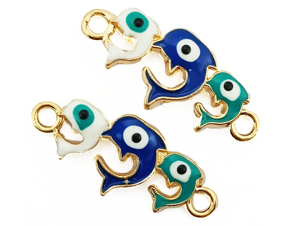 Multicolor Dolphin Enamel Metal Charms