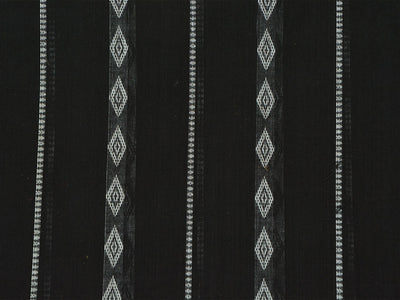 Black & Silver Strips Pattern Pure Cotton Jacquard Fabric