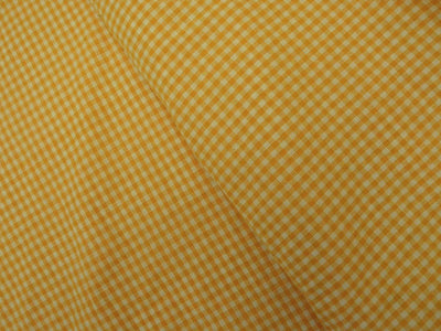 Orange Checks Yarns Dyed Pure Cotton Fabric