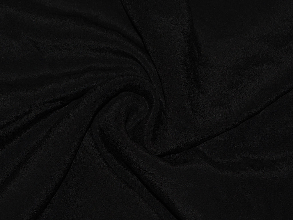 Plain Black Glossy Crepe Fabric