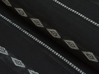 Black & Silver Strips Pattern Pure Cotton Jacquard Fabric