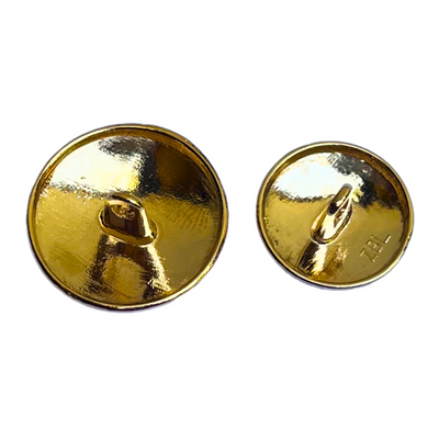 White & Golden Color Elegant Traditional Designer Round 1 Hole Metal Buttons