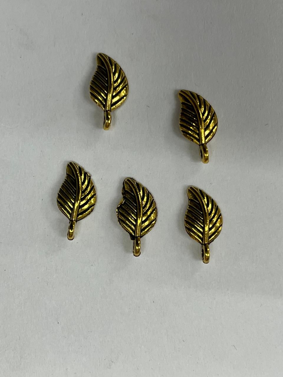 Golden Leaf Metal Charms