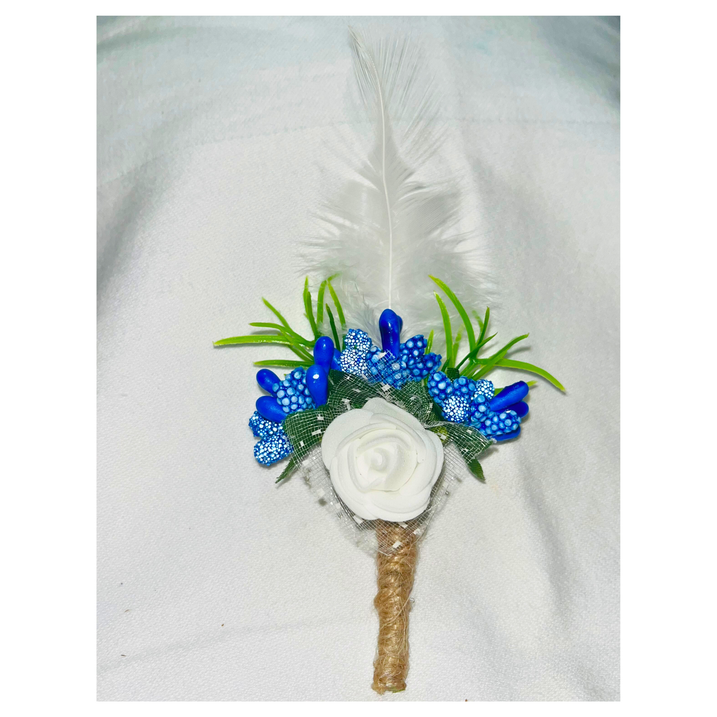 Multicolor Faux Feather Flower Brooch