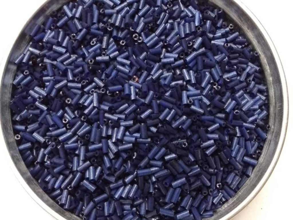 Deep Blue Opaque Pipe Glass Seed Beads- 4.5 mm (Wholesale)