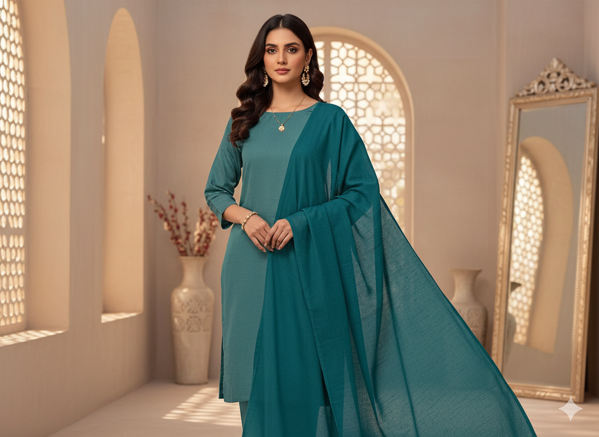 Blue Plain 100% Pure Mul Mul Cotton