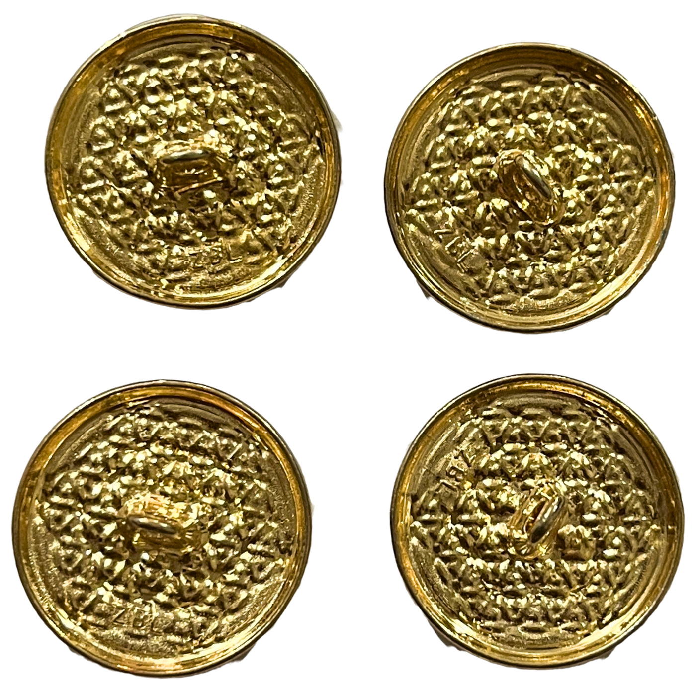 White Golden Color Mandala Design Round 1 Hole Metal Buttons