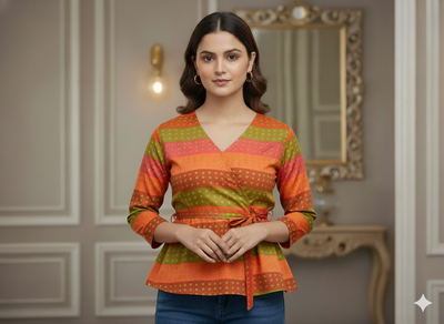 Multicolor Diamond Printed Semi Pashimna Woolen Fabric