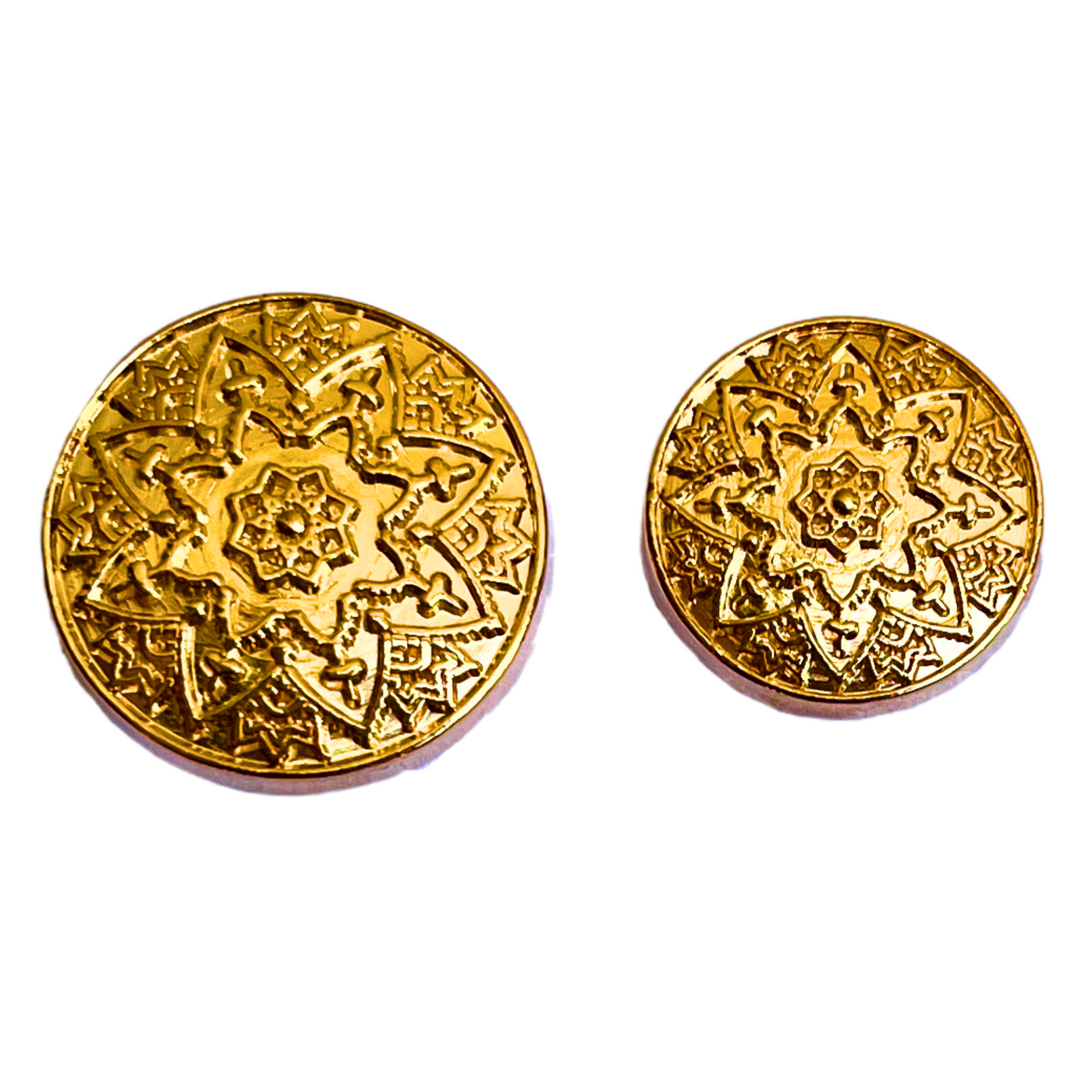 Pure Golden Color Meenakari Design Round 1 Hole Metal Buttons