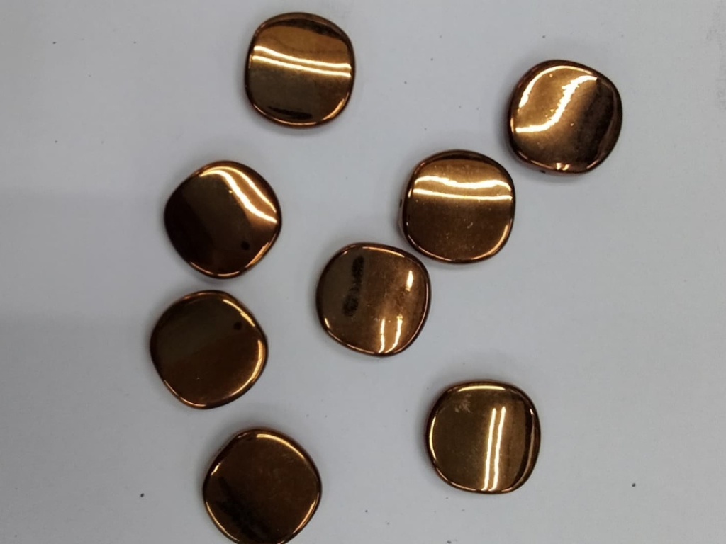 Brown Flat Circular Plastic Stones