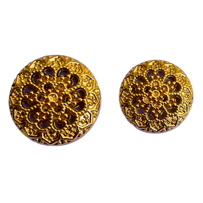 Golden Color Flower Designer 1 Hole Metal Buttons