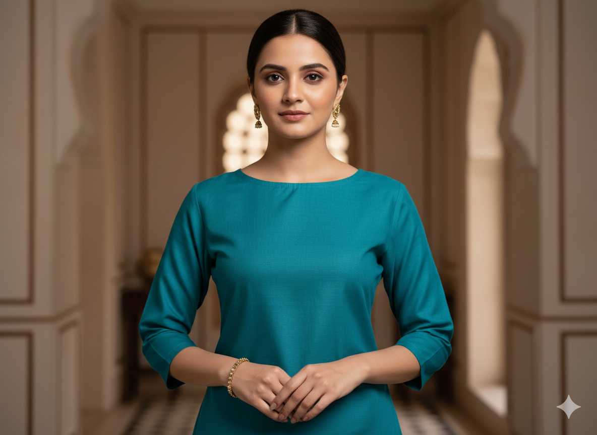 Blue Plain 100% Pure Mul Mul Cotton