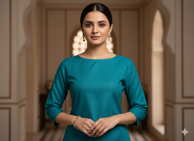 Blue Plain 100% Pure Mul Mul Cotton