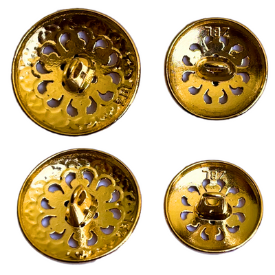 Pale Golden Color Traditional Designer 1 Hole Metal Buttons