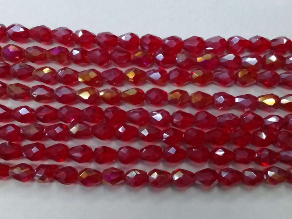 Red Drop Crystal Glass Beads (Wholesale)