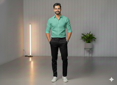 हल्का फ़िरोज़ा सादा सूती लिनन कपड़ा